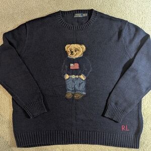 🌋 Polo by Ralph Lauren Navy Bear Sweater